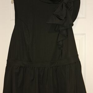 Ashley Stewart Black Blouse with Ruffle Detail